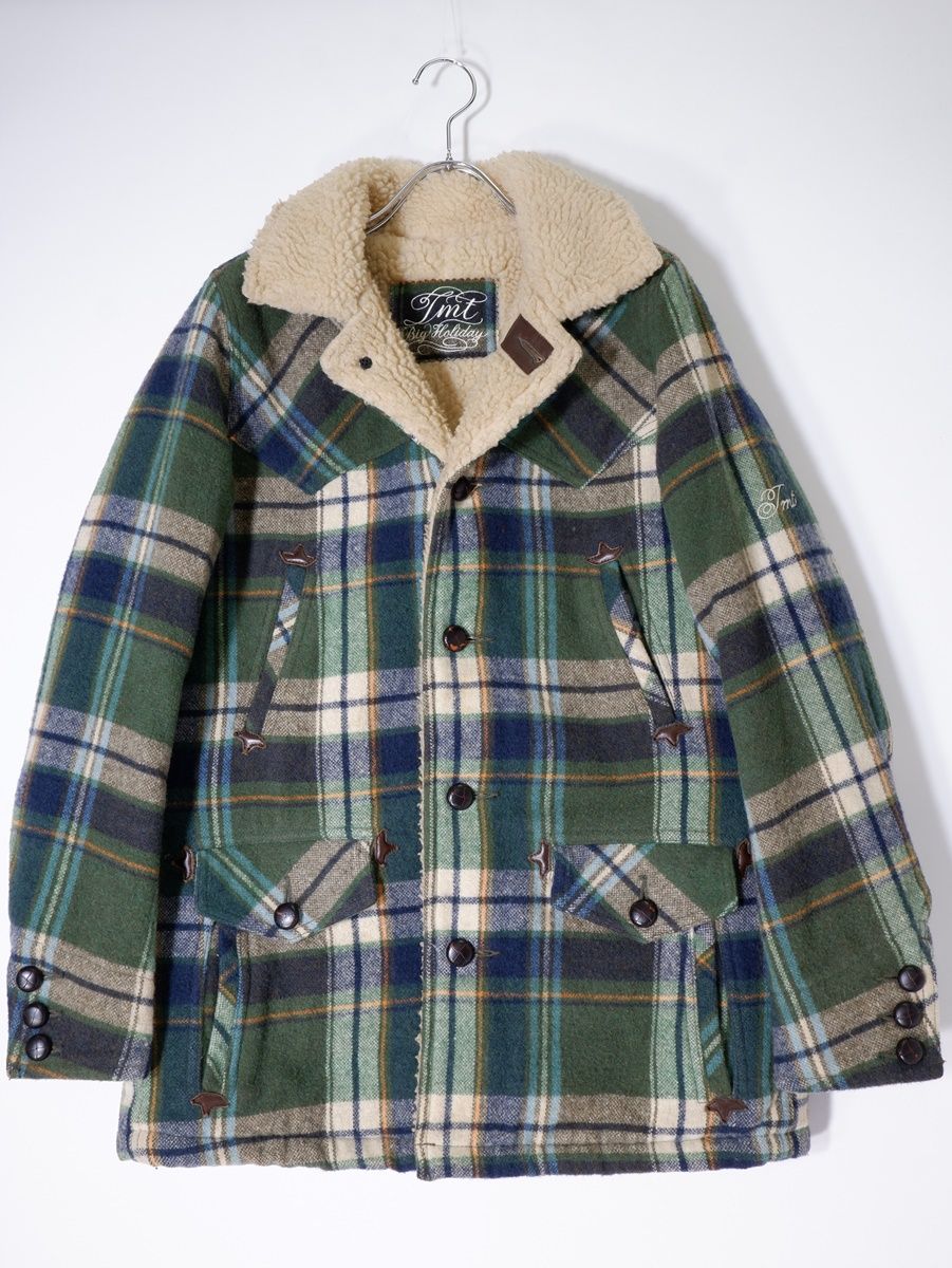 美品　TMT ボア　チェック　ランチジャケット TMT - TMT ジャケット サイズ:M チェック ウール ボア ランチ