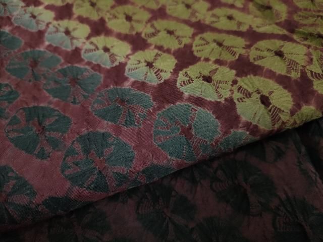 平和屋本店□極上 菅原工房 菅原結作 漢方染紬 訪問着 蜘蛛絞り 逸品