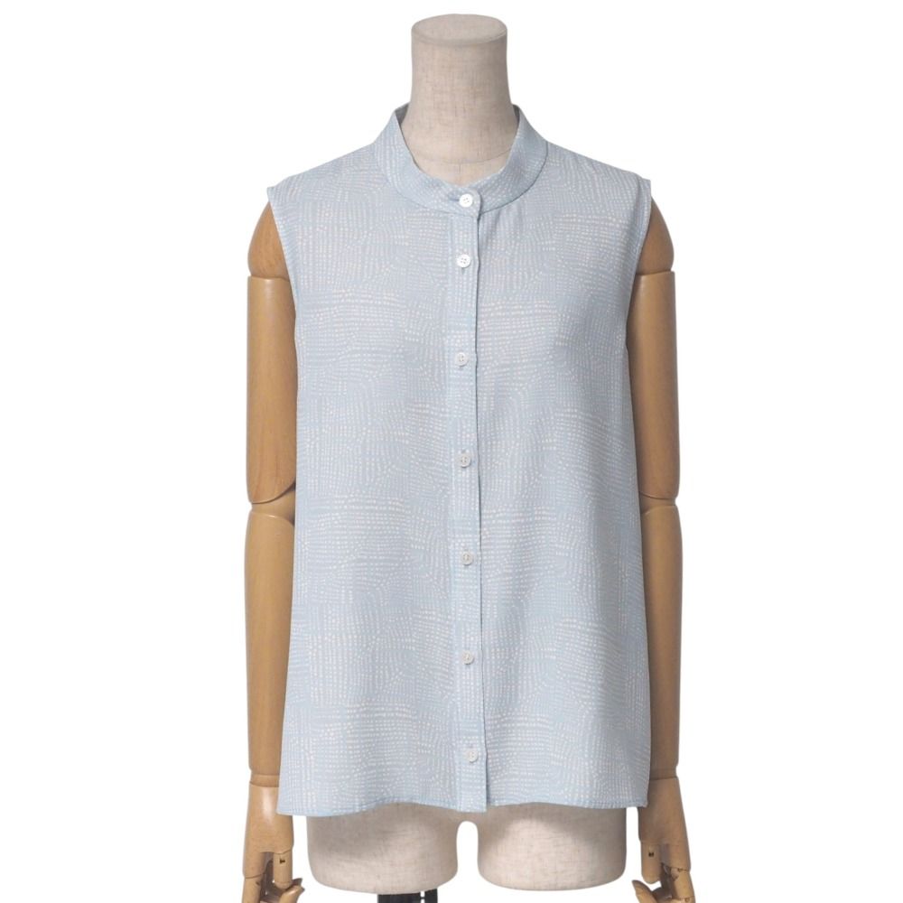 FOXEY フォクシー Sarasara Summer Blouse ブラウス サイズ40 スタンド ノースリーブ シャツ ブランド古着 20250513|RA4780