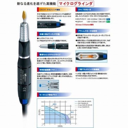 リューター グラインダー ナカニシ EMax EVOlution エボリューション セット 彫刻機 彫金 ネイル ビット ハンドピース 電動 工具 DIY ルーター