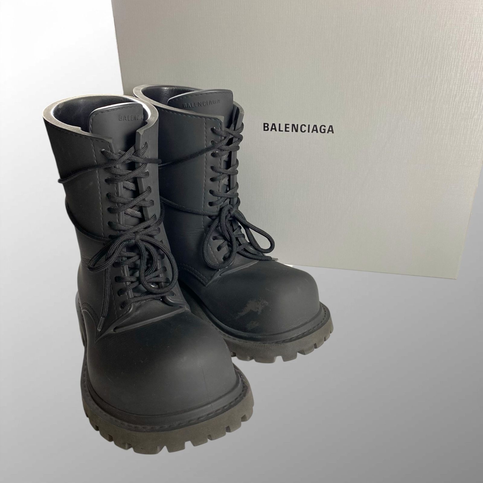 BALENCIAGA ステロイドブーツ グレー 大人気 数量限定 BALENCIAGA バレンシアガ ブーツ ステロイド ラバー 770589 40
