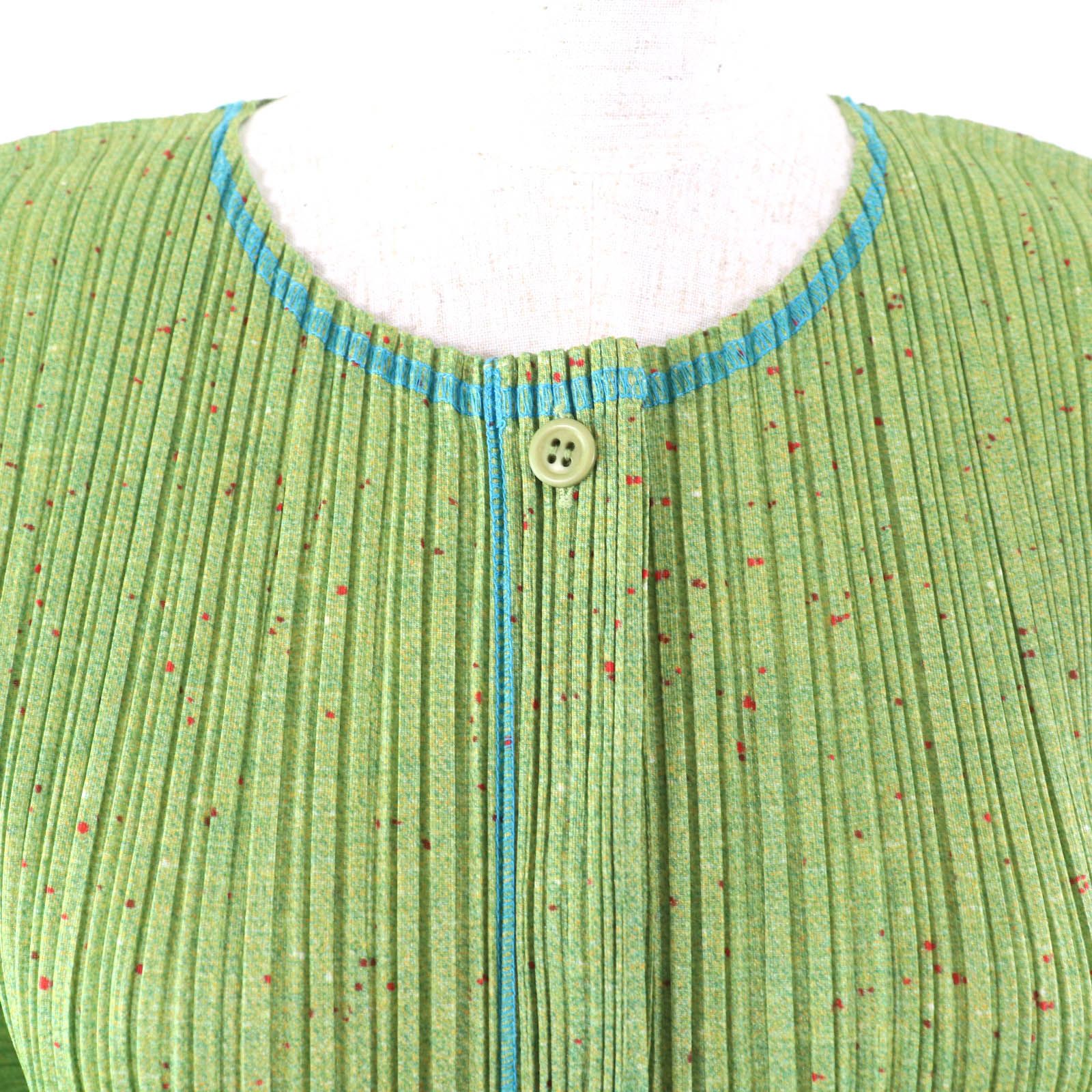 【極美品】イッセイミヤケ　プリーツ　長袖カーディガン　アウター　ピンク系　M 極美品☆PLEATS PLEASE プリーツプリーズ イッセイミヤケ PP12