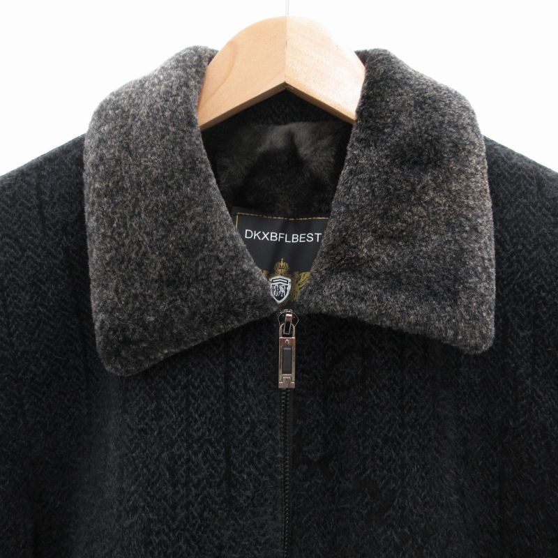 【定価11万円】UABONI　ユアボニ　アーミン毛　カシミア　ブルジップニット ユアボニ パリ UABONI PARIS ジャケット ブルゾン ジップアップ