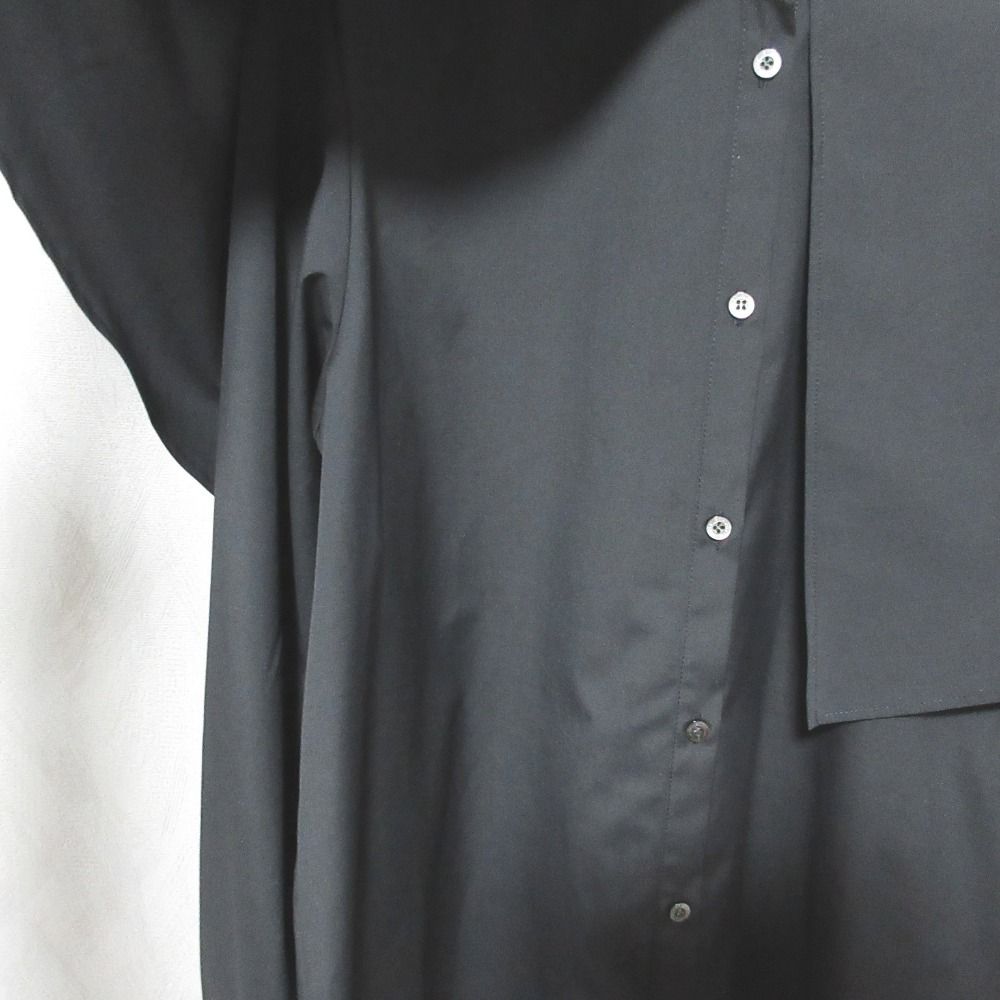 美品 24SS anuans アニュアンス ケープディテールオーバーシャツ ロングスリーブ ブラウス 1524210144-0 F ブラック レディース 古着 中古 USED ánuans - 美品 24SS anuans アニュアンス ケープディテールオーバー