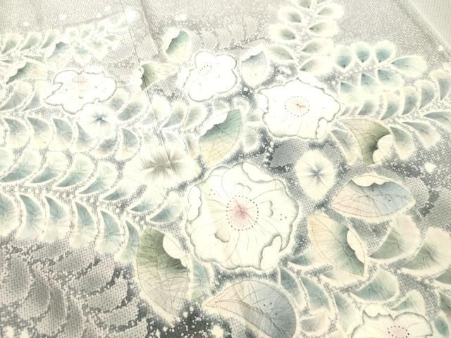 平和屋着物○本場縞大島紬 訪問着 絞り 辻が花 正絹 逸品 DAAT1126tw