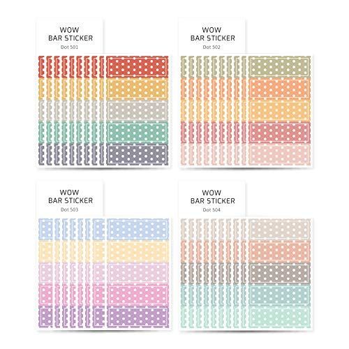 ドット モノライク ワウ バー ステッカー ドット セット Wow Bar Sticker Dot set - 可愛いステッカー、ダイアリーデコ、ミニスティッカー、ステッカーセット