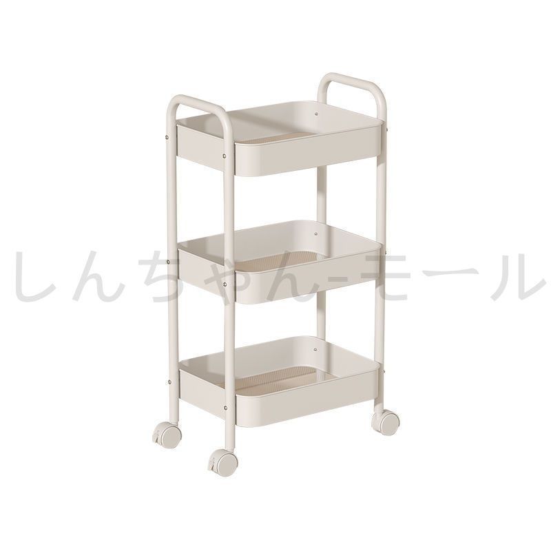 超メルカリ市価格 3段ラック 期間限定キャスター付き 新品・未使用】キャスター付き 3段ワゴン キッチン収納 スチール