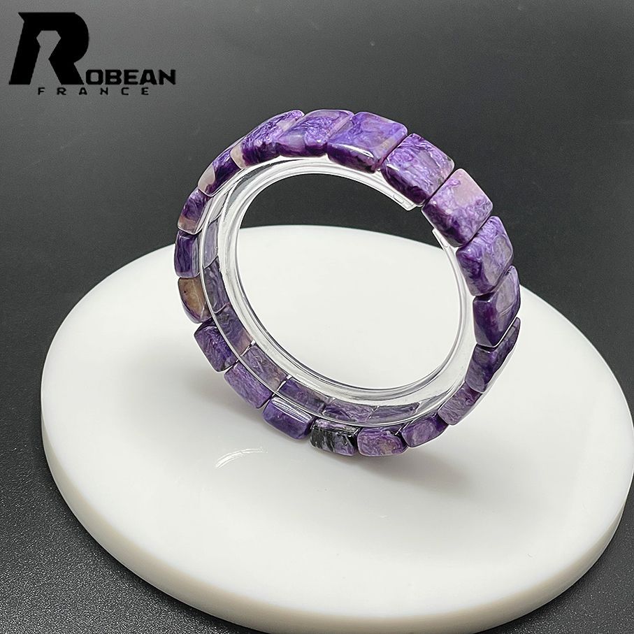 在庫切れ 夢色 EU製 定価6円ROBEAN・チャロアイト・バングルパワーストーン ブレスレット 天然石 紫水晶 夢色 プレゼント ギフト 貴重 14*5.3mm 1008J173