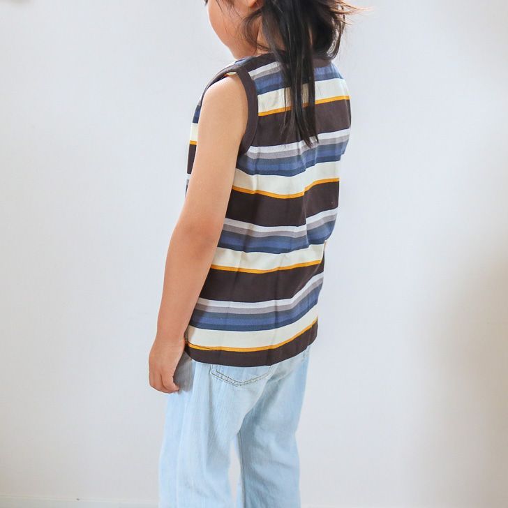 韓国子供服 男の子 女の子 ボーダー タンクトップ おしゃれ 薄手 海外子供服 90 100 110 120 130 夏 インナー シャツ トップス  かわいい 送料無料 メルカリShops
