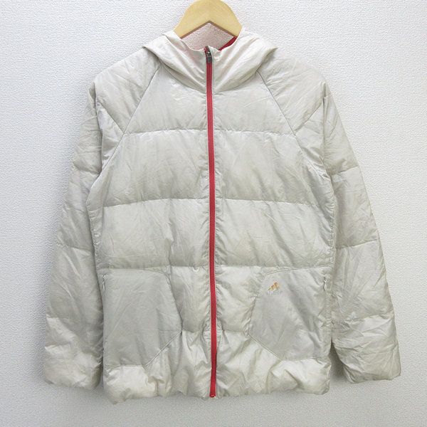 D■アディダス/adidas ダウンジャケット JKT【L】白系/LADIES/38【中古】