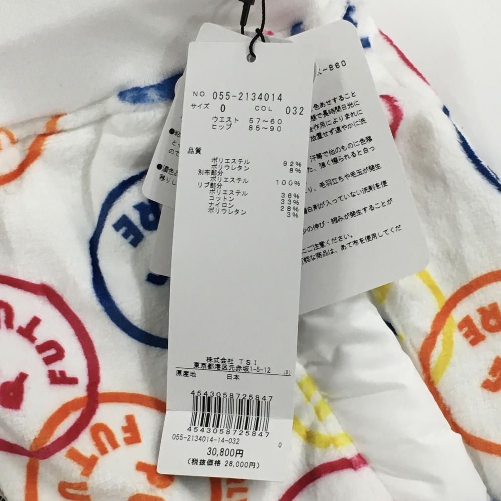 新品】パーリーゲイツ ベロアスカート 白×マルチカラー FUTUREニコ 裏