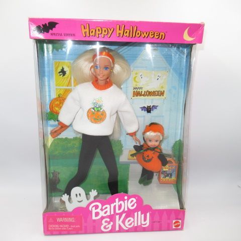 90’s1996年BarbieバービーHappy HalloweenBarbie＆Kellyケリーかぼちゃハロウィーンフィギュア人形ぬいぐるみ