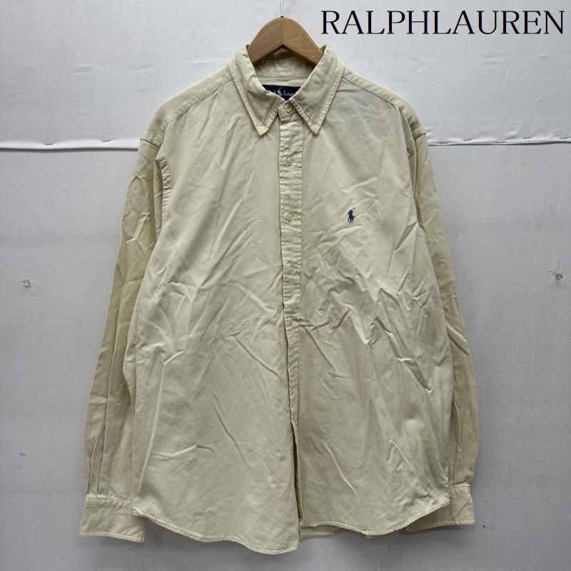 RALPHLAUREN ラルフローレン シャツ ブラウス 長袖 90s CLASSIC FIT ロゴ 刺繍 コットン シルク ボタンダウン シャツ