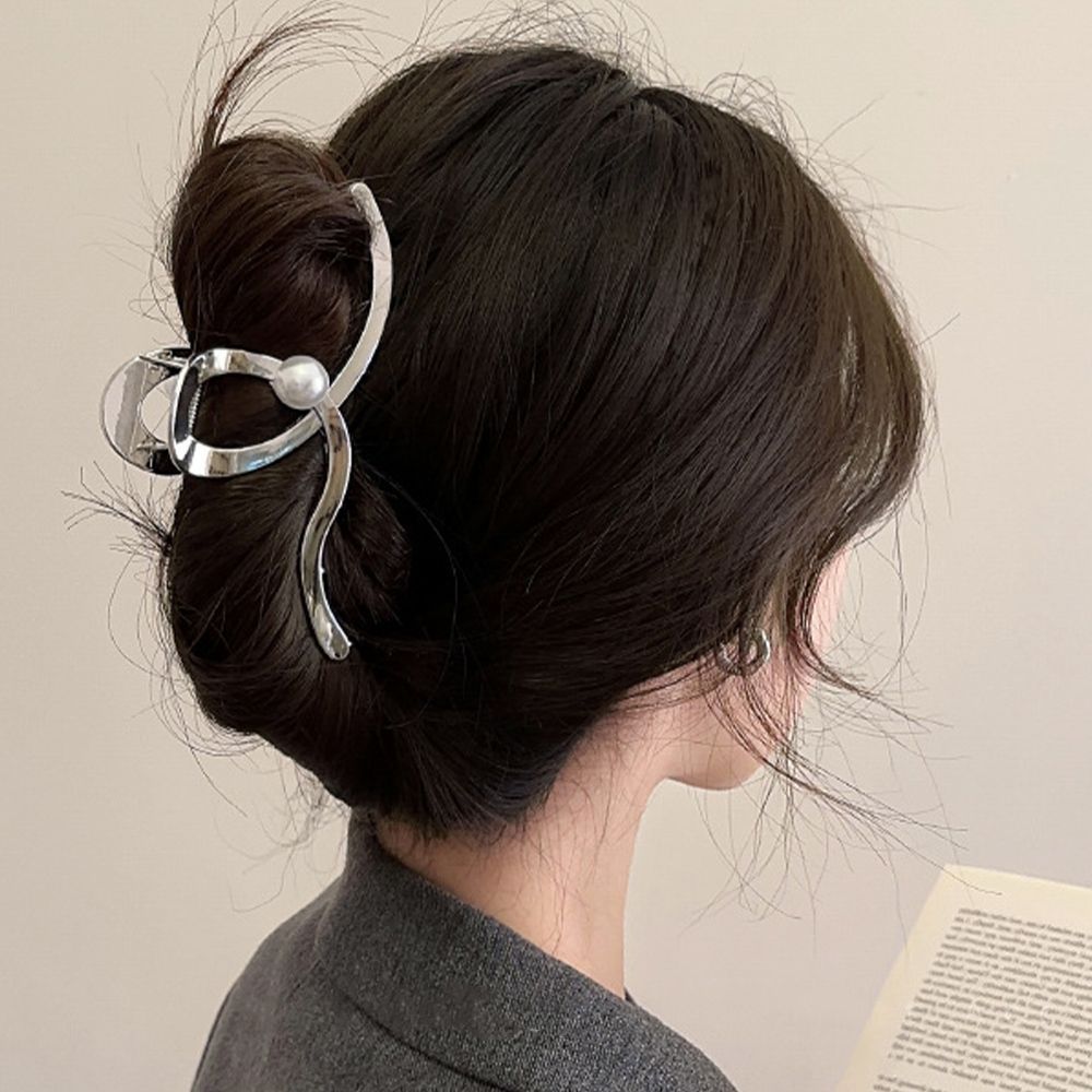 メタル ヘアクリップ パール レディース バンスクリップ ヘア