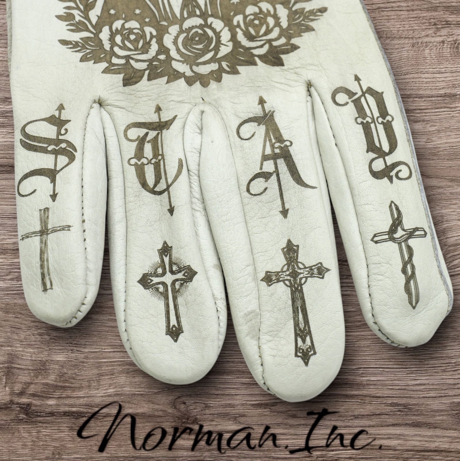 牛革 レザーグローブ ホワイト 白 アメリカン バイク ハーレー