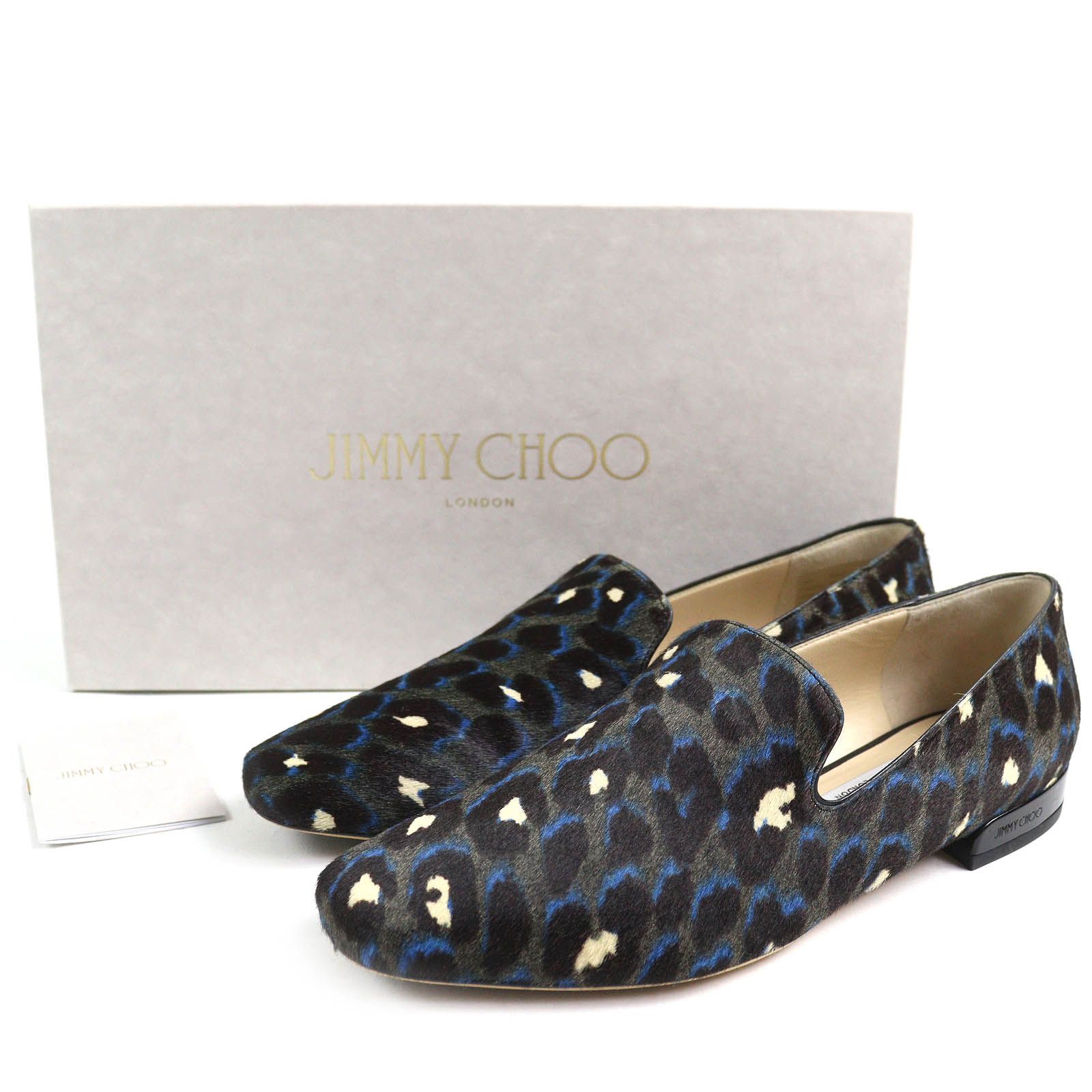 未使用品△JIMMY CHOO ジミーチュウ JAIDA FLAT レオパードプリント ホースヘアー フラットシューズ ローファースリッポン ブラウン 36 JIMMY CHOO ヒョウ柄スリッポン 36 未使用品△JIMMY CHOO ジミーチュウ