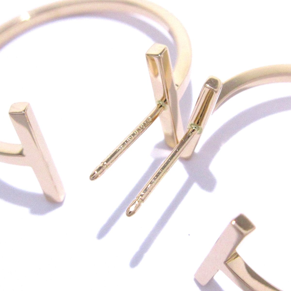 【極美品】ティファニー K18WG Tワイヤー フープピアス 片耳用 6139 極美品】ティファニー K18WG Tワイヤー フープピアス 片耳用 6139 極美