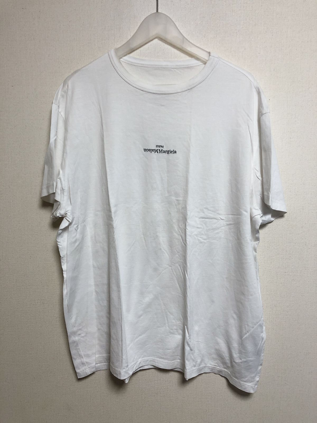 古着　メゾン　マルジェラ　MAISON MARGIELA ディストーテッド　ロゴ　Tシャツ　52　ホワイト