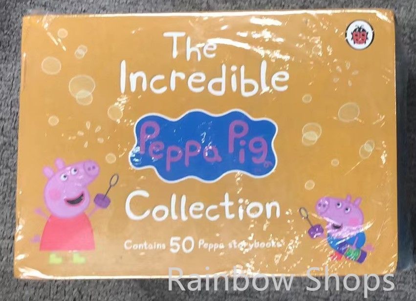【新品未使用】PeppaPig ボックス ペッパピッグ 英語絵本 50冊 青 ブルー 黄色 マイヤペン対応　MaiyaPen  zxc cp163