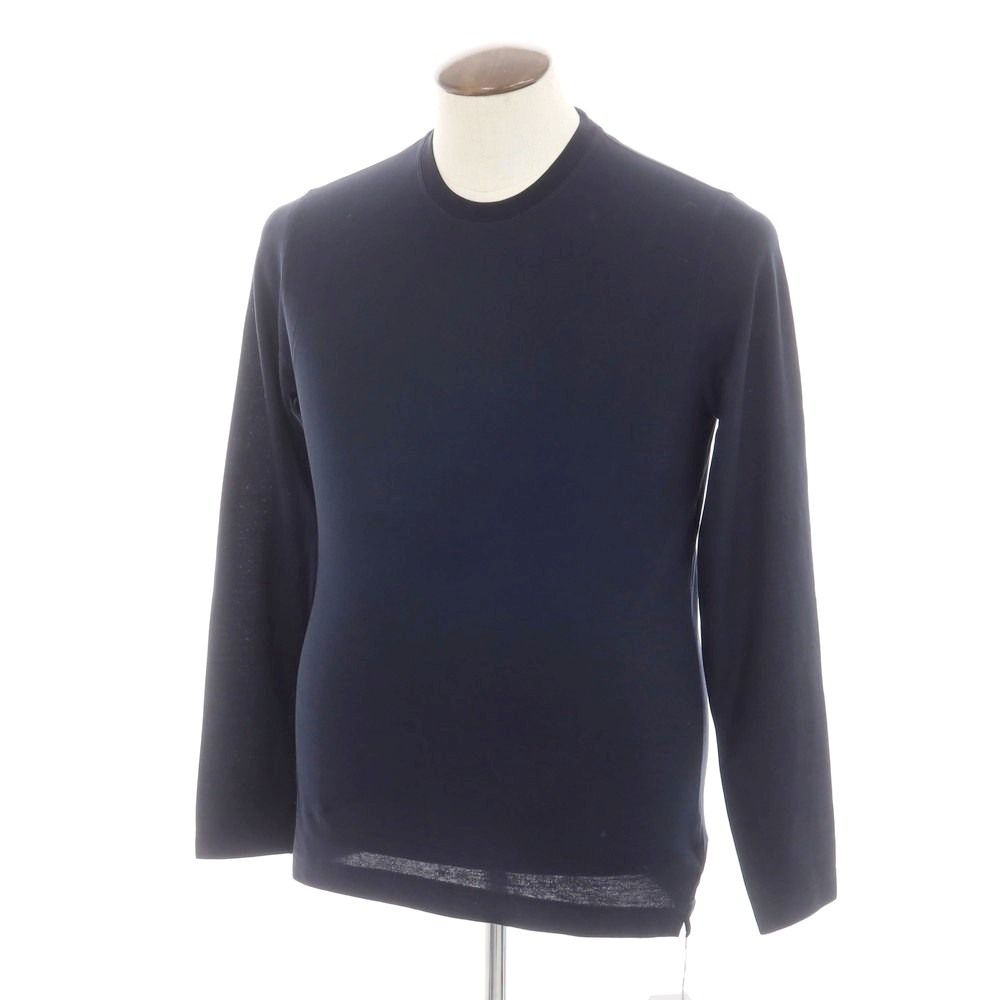 ザノーネ ZANONE アイスコットン クルーネック 長袖Ｔシャツ ネイビー サイズ48 メンズ