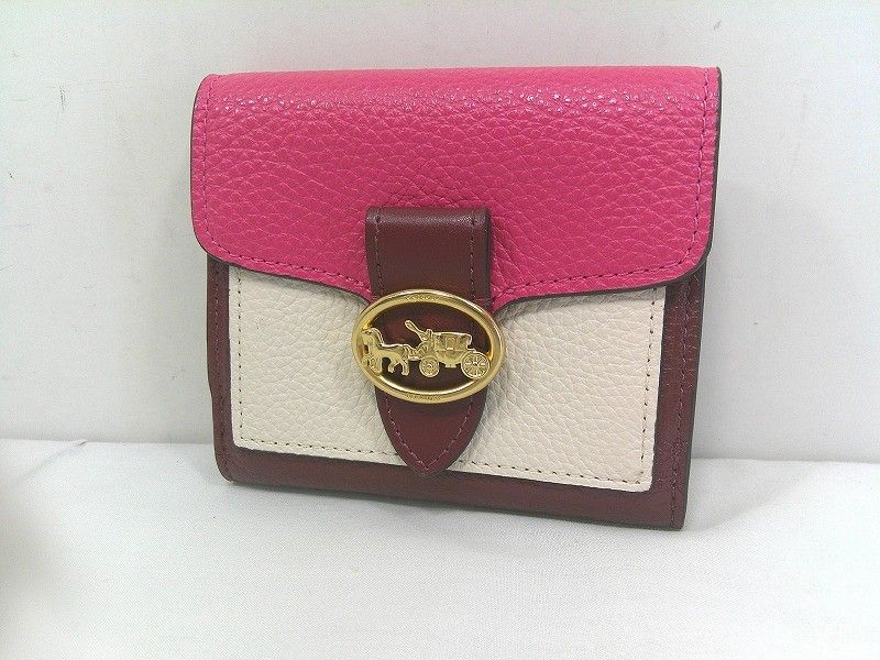 s25g-A535k【中古】COACH コーチ　IE SMALL WALLET ジョージー スモール ウォレット　二つ折り財布　レザー　C4089　箱なし s25g-A535k【中古】COACH コーチ GEORGIE SMALL WALLET ジョージー