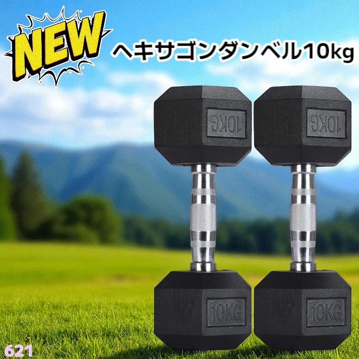 621 ヘキサゴン ダンベル 10kg 2個セット (六角ダンベル