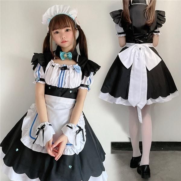 ハロウィン メイド服 可愛い コスプレ衣装 メイド カチューシャ エプロン 大人 レディース ウェイトレス ワンピース ゴスロリ 学園祭
