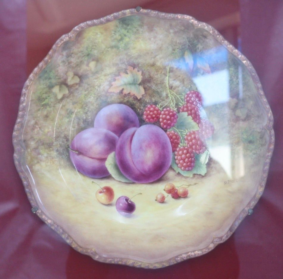 ロイヤルウースター ROYAL WORCESTER ペインテッドフルーツ 額装プレート ヴィンテージ