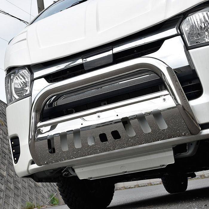 スキッドプレート付、ハイエース 標準ナロー用　グリルガード バンパーガード newparts-2436-n.jpg