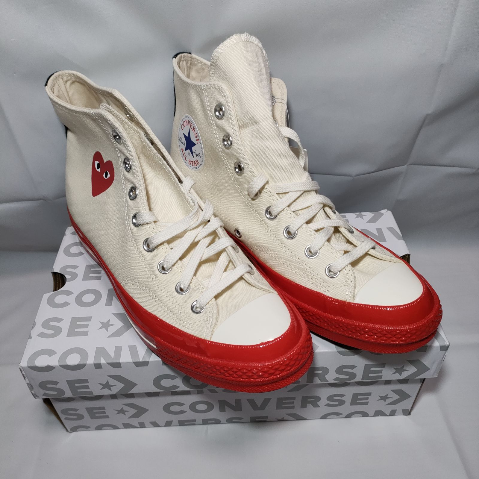 箱付新品】CT70 CONVERSE PLAY COMME des GARCONS 生成×プリント 27.5  