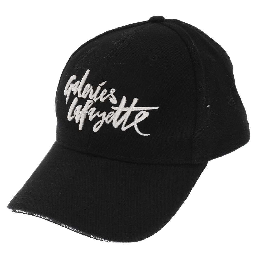 VETEMENTS (ヴェトモン) 17AW Galeries Lafayette Cap MSS17VR4 ギャラリーラファイエットキャップ 帽子  ブラック - メルカリ