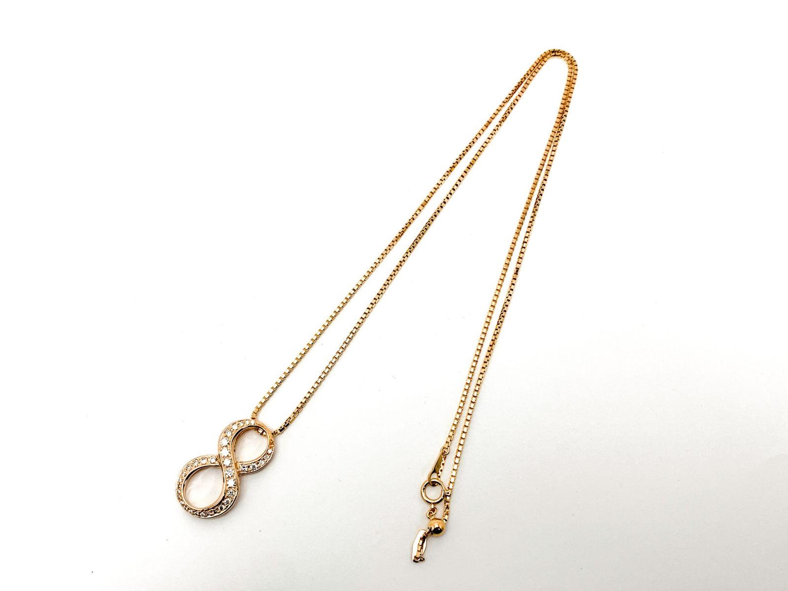 ゆきざき ノンブル ダイヤモンド ピンクゴールドネックレス8 Mサイズ