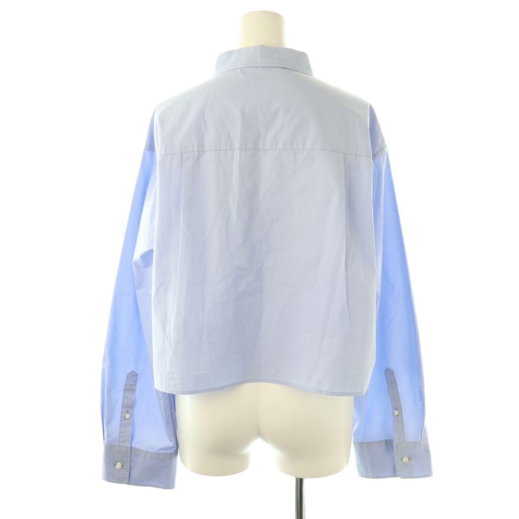 エブリデイアイライク Cropped シャツ 長袖 青 ブルー ショート丈 エブリデイアイライク クロップド丈 シャツ ブラウス 長袖 青
