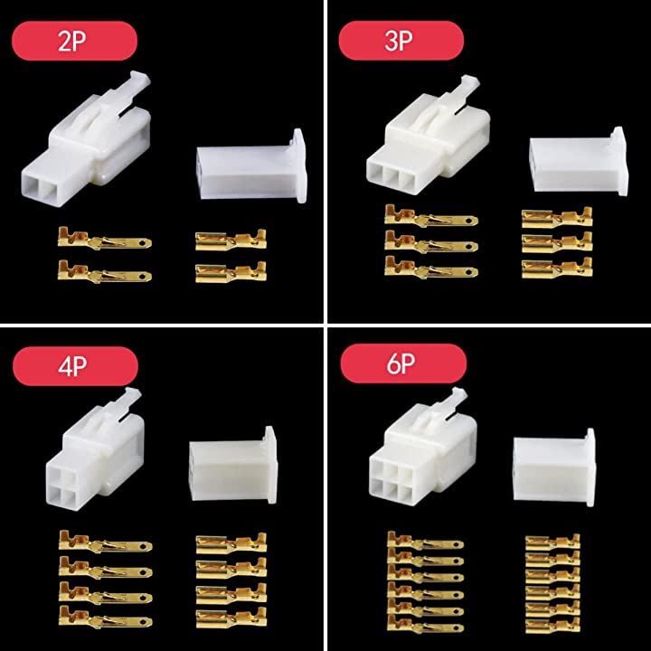 ENN LLC ギボシ 圧着 110コネクター 6極 4極 3極 2極 コネクター カプラー 端子 480個 セット