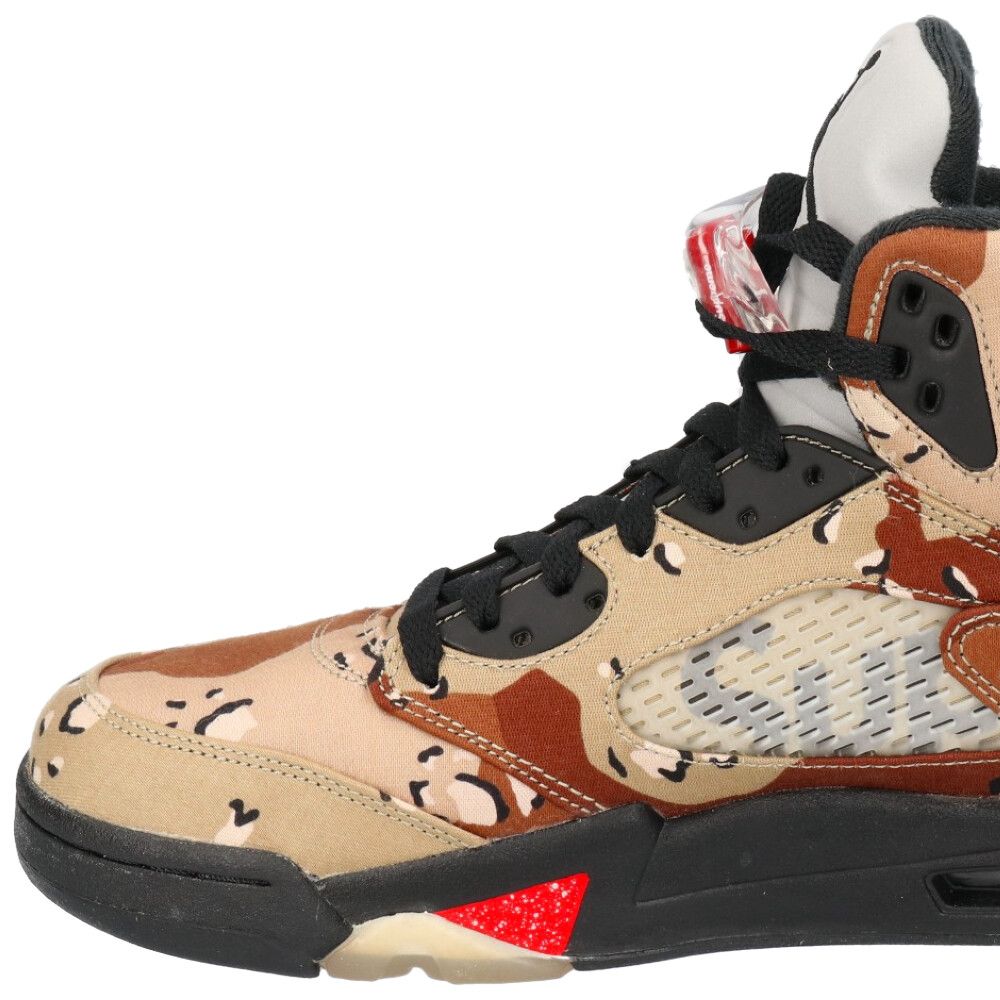 NIKE (ナイキ) 15AW×SUPREME AIR JORDAN 5 RETRO×シュプリーム エアージョーダン5レトロ ハイカットスニーカー  シューズ 824371-201 ブラウン US9/27.0cm