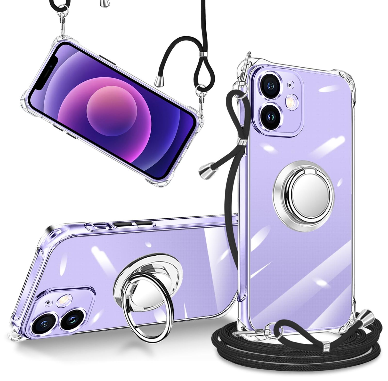 ☆即日発送☆iPhone 12 mini ケース クリア 透明 リング付き