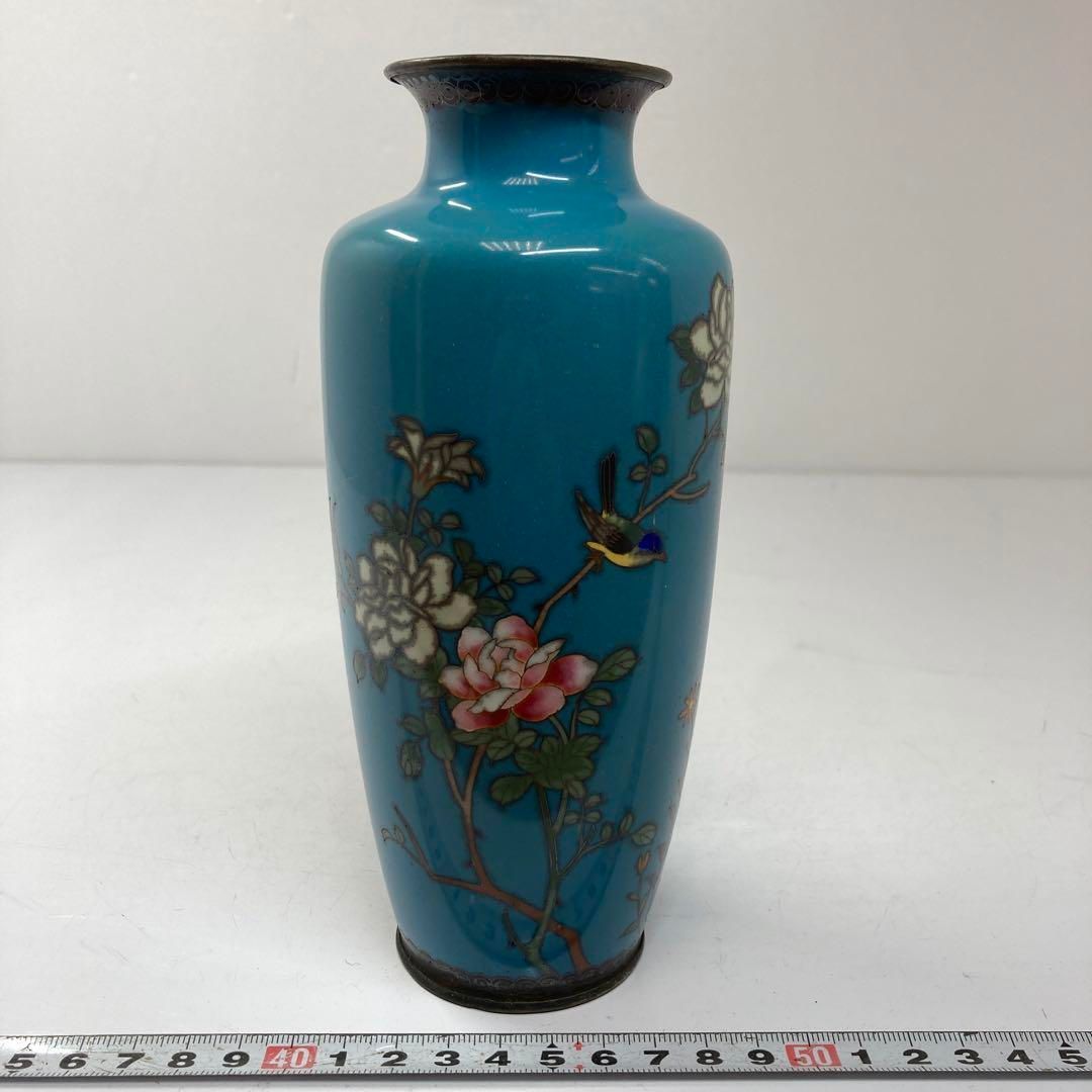 時代 七宝 花瓶 高さ20㎝ 東山5-1202