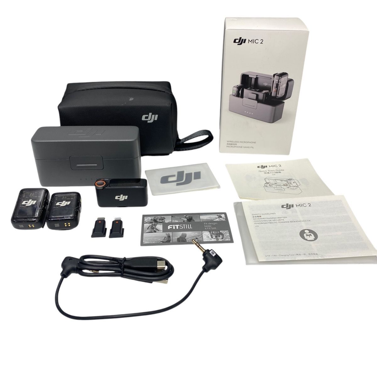 EM0337 DJI MIC 2 DM1021 ワイヤレスマイク トランスミッター×2 レシーバー 充電ケース 本体