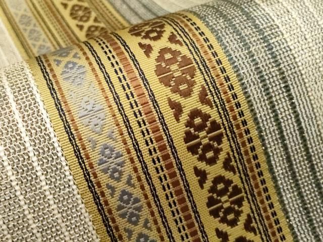 平和屋着物■極上　夏物　本場筑前博多織　八寸名古屋帯　紗献上　金糸　逸品　未使用　CYAA2978s5 平和屋着物□極上 夏物 本場筑前博多織 八寸名古屋帯 紗献上 金糸 逸品