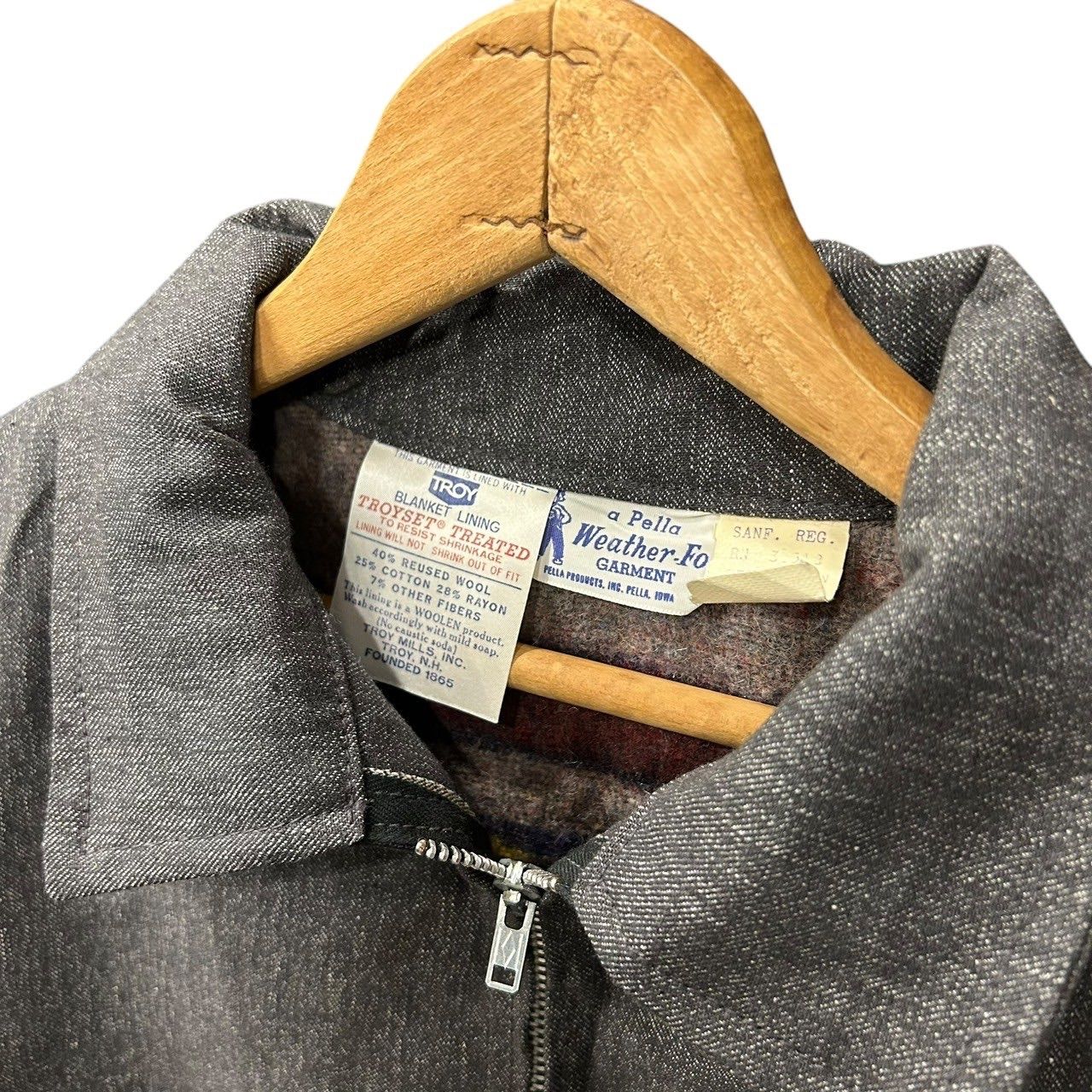 デッドストック!! 50s ビンテージ ブラックシャンブレー ブランケット