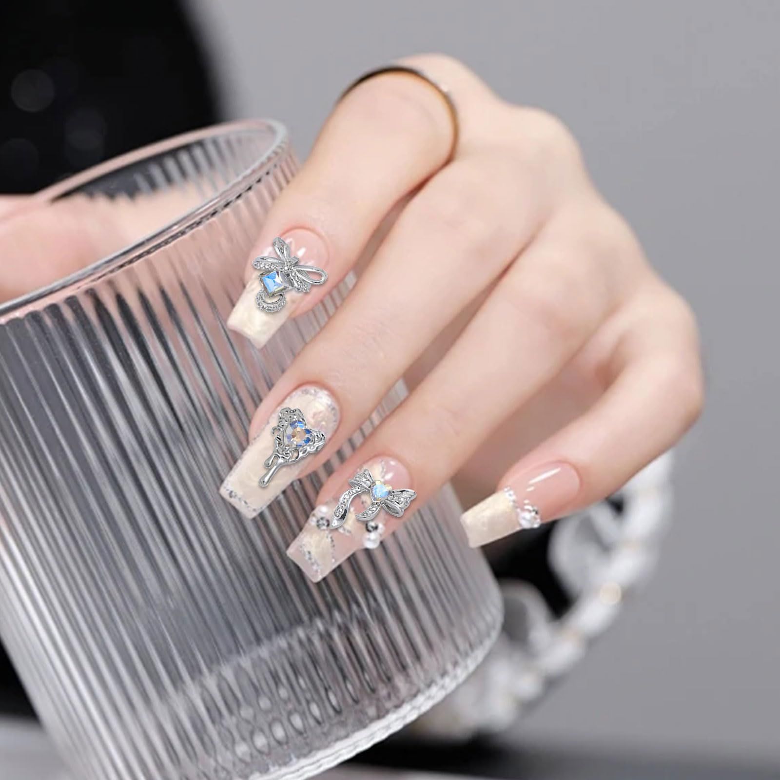 3dネイルパーツ バレンタイン ハート リボン 誕生日 ネイルパーツ ネイルパーツ 10個セット リボン 3Dアート 3D ハート ライン