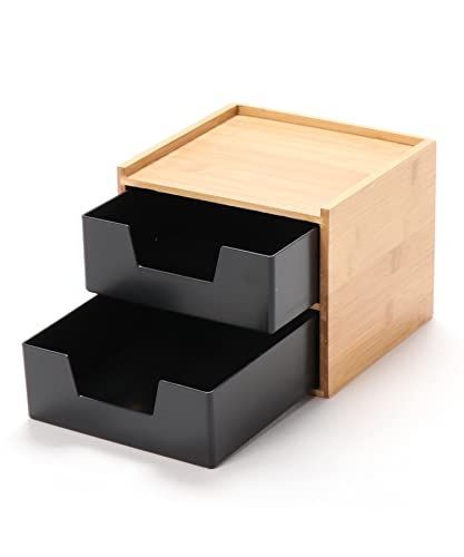 アイモハ 卓上チェスト 収納ボックス メイクボックス 大容量 木製