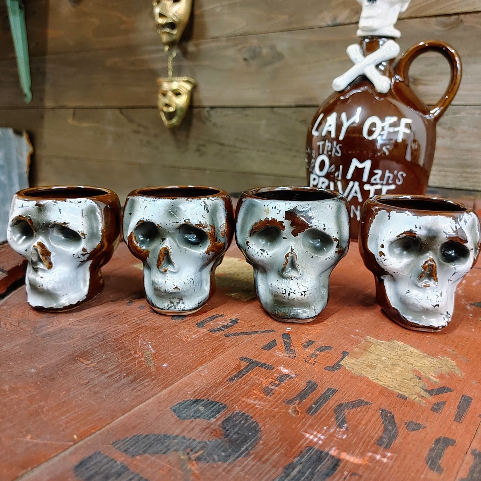 LAY OFF セラミックジャグ　ビンテージ　ポイズンボトル　ポイズン　ボトル 50s Vintage SKULL 