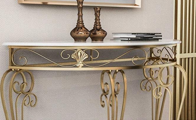 高品質 模造大理石 サイドテーブル コンソールテーブル 玄関テーブル 花台 電話台 アンティーク調デザイン60x30x70cm