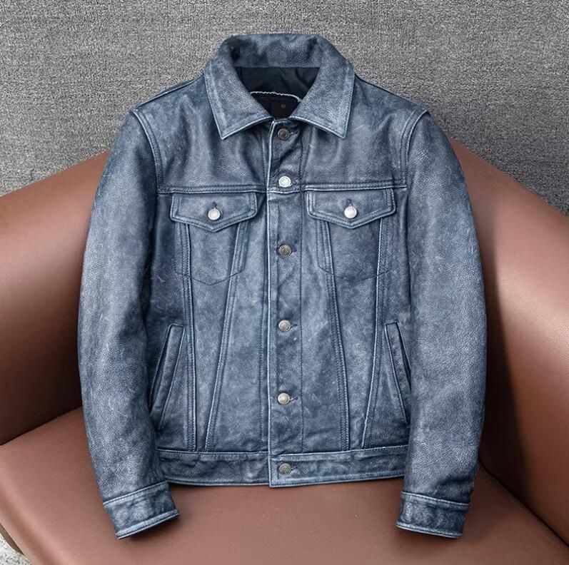 レザージャケット 牛革 シングルライダース 本革 革ジャン カウハイド カーコート バイクジャケット メンズファッション S～5XL ストア