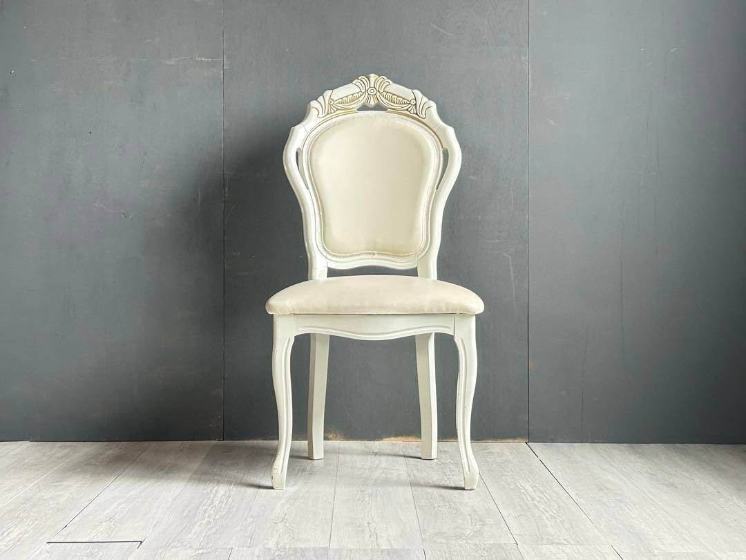 ① イタリア ヨーロピアン ヨーロッパ 猫脚 シンプル ホワイトチェア nz