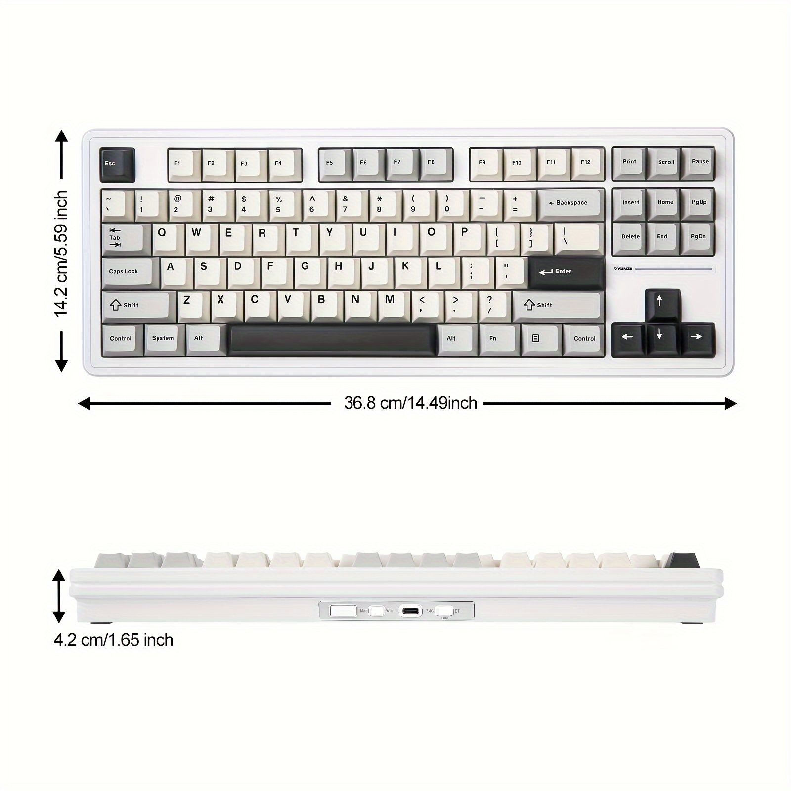 新着商品 1個YUNZII YZ87 メカニカルワイヤレスゲームキーボード TKL-75%レイアウト GASKET メカニカルワイヤレスホットスワップ BTゲームキーボード 4層パディング Bt5.0|2.4GHz|Type-C NKROフルキー ア