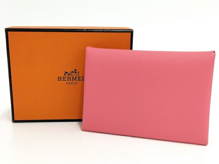 HERMES コインケース カルヴィ デュオ ピンク ヴォーエプソン B