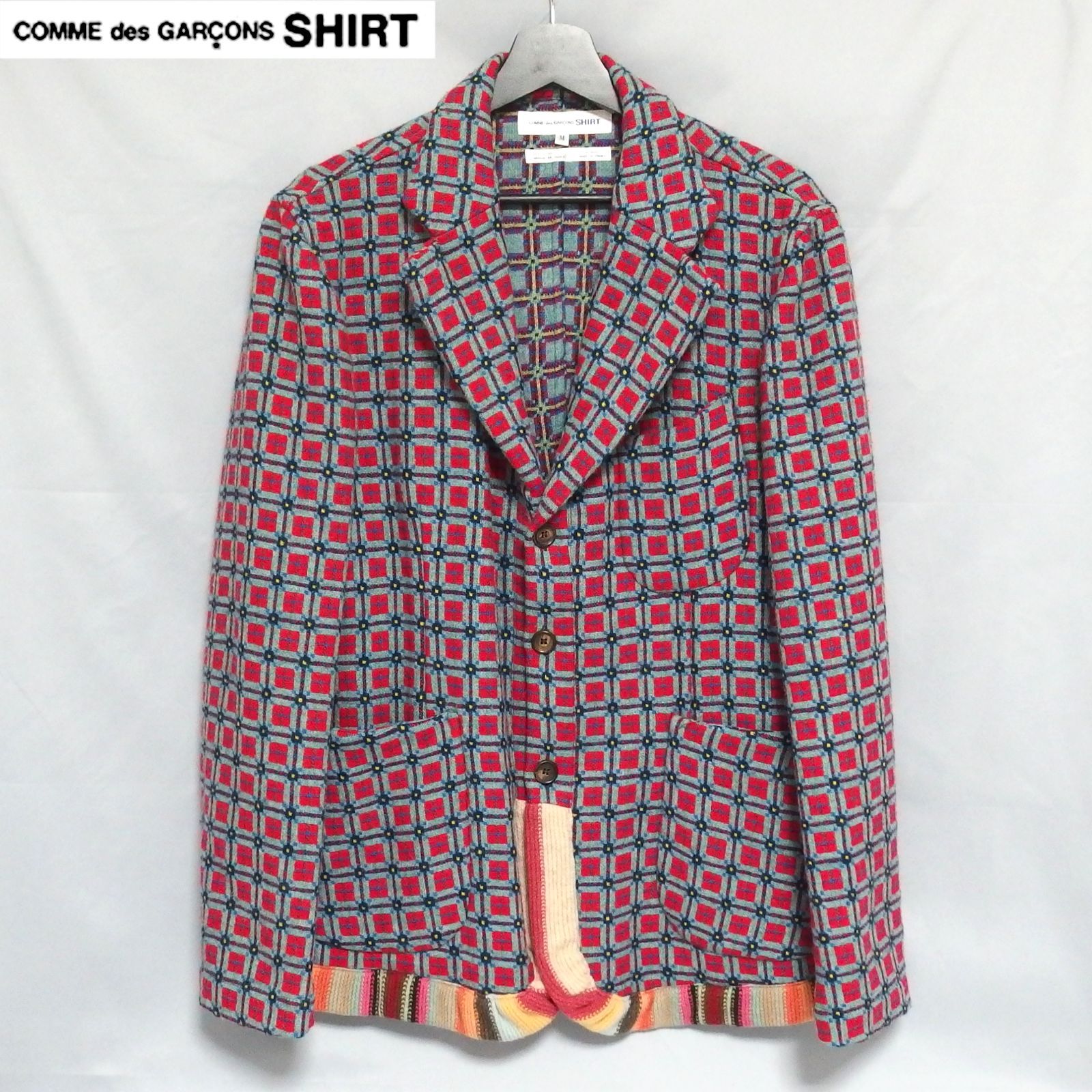 美品☆COMME des GARCONS SHIRT ウール100％ 総柄 テーラード