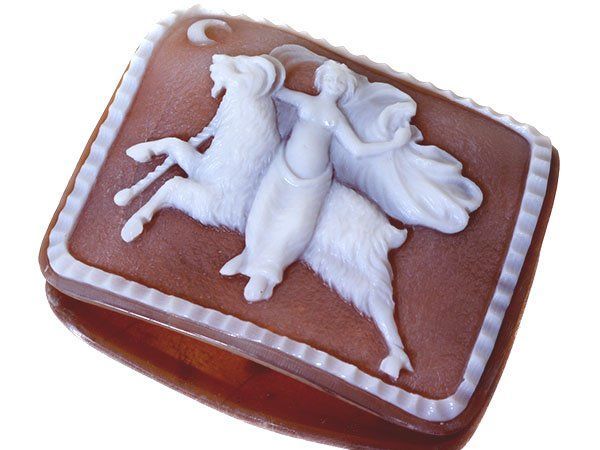 ◆シェルカメオ ルース ヴィンテージ アート 彫刻 美術品 アンティークレトロ CAMEO Marcello Ripa作 シェルカメオ/ルース素晴らしい彫刻です